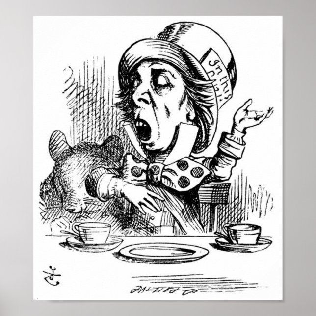 Mad Hatter with Dormouse Poster (Front)