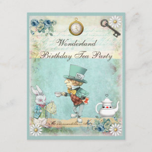 Mad Hatter Wonderland Birthday Tea Party Invitation