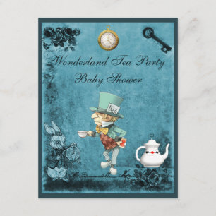 Mad Hatter Wonderland Tea Party Baby Shower Invitation