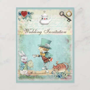 Mad Hatter Wonderland Wedding Invitation