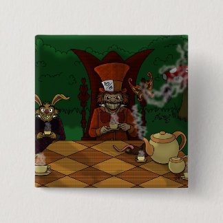 Mad Hatters Tea Party 15 Cm Square Badge