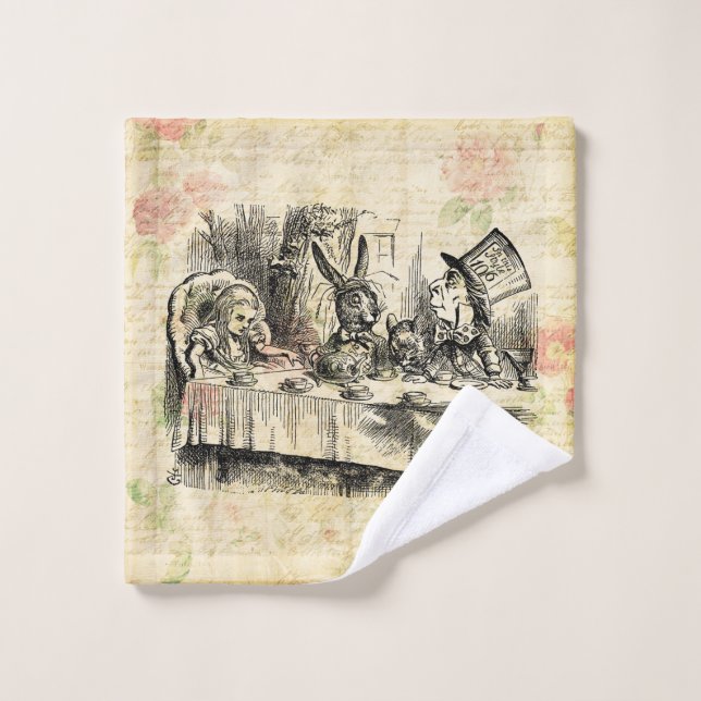 Mad Hatters Tea Party Alice in Wonderland Art Wash Cloth (Wash Cloth)