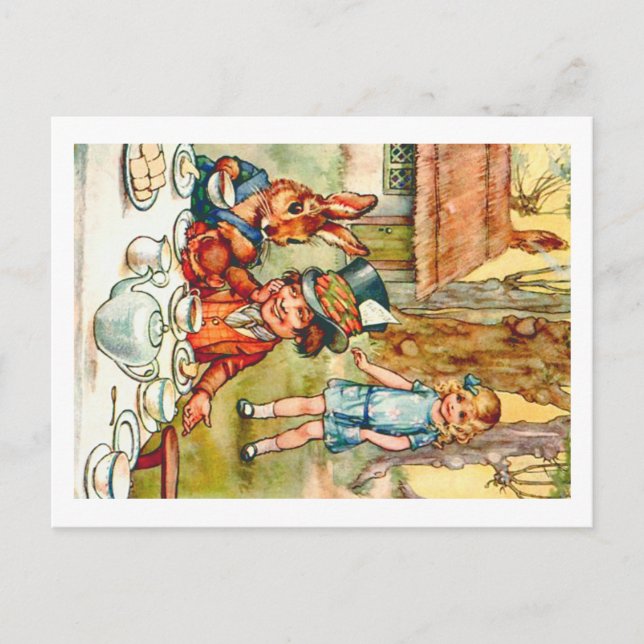 Mad Hatter's Tea Party  - Alice in Wonderland Postcard (Front)