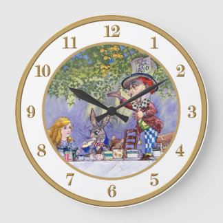 Mad Hatter's Tea Party from Alice In Wonderland Large Clock