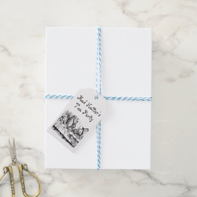 Mad Hatters Tea  Party Gift Tags (With Twine)