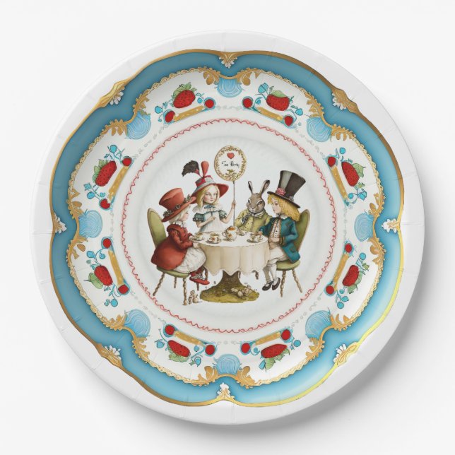 Mad Hatters Tea Party Plate - Alice in Wonderland (Front)