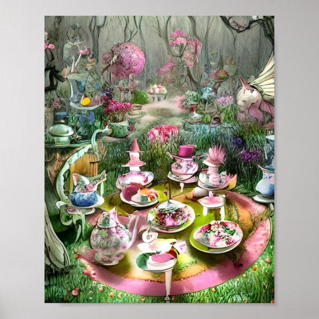 Mad Hatters Tea Party Triptych Poster (Front)