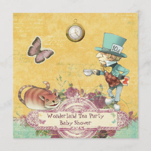 Mad Hatter's Wonderland Tea Party Baby Shower Invitation