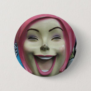 Mad Laughing Mannequin ~ Uncanny Valley Girl 6 Cm Round Badge