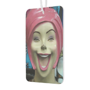 Mad Laughing Mannequin ~ Uncanny Valley Girl Car Air Freshener