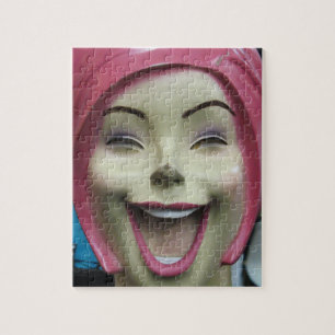 Mad Laughing Mannequin ~ Uncanny Valley Girl Jigsaw Puzzle