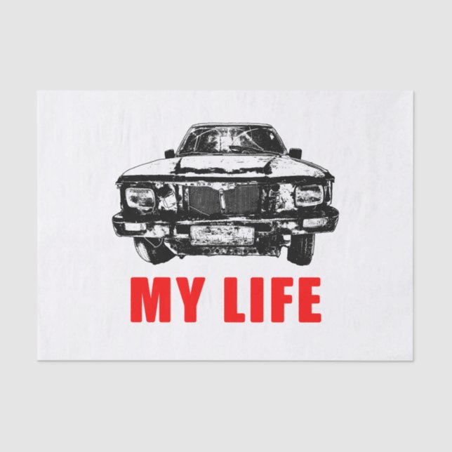 Mad Life Concept Funny Graphic Tissue Paper (Front)