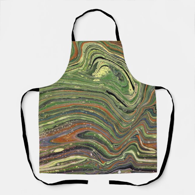 Mad Love 1 Wild Green Abstract Apron (Front)