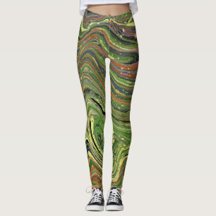 Mad Love 2 Crazy Green Abstract Leggings