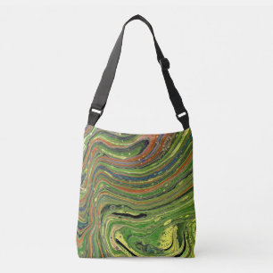 Mad Love 3 Green Striped Abstract Tote Bag