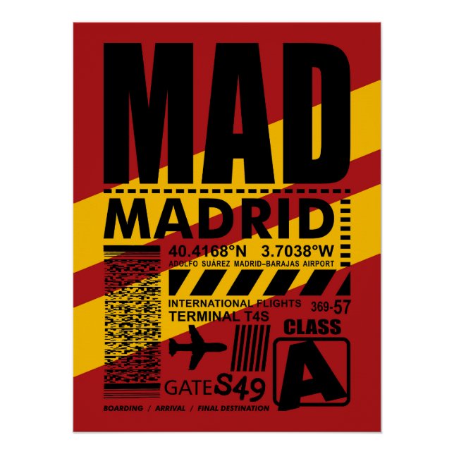 MAD Madrid Airport Poster (Front)