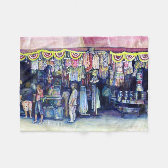 Mad Man on Market and Main, Singapore Fleece Blanket (Front (Horizontal))