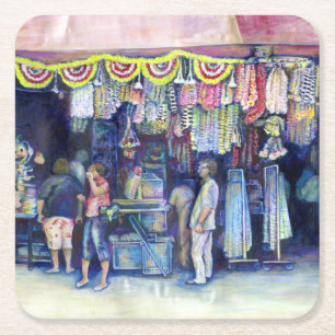 Mad Man on Market and Main, Singapore Square Paper Coaster
