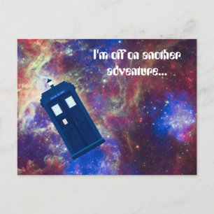 Mad Man with a Box travelling through space Postcard