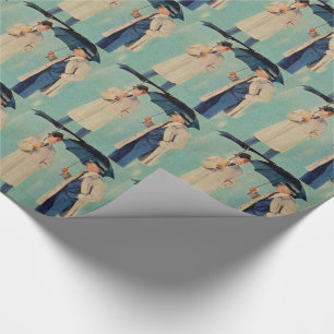 Mad Men era umbrella men Wrapping Paper