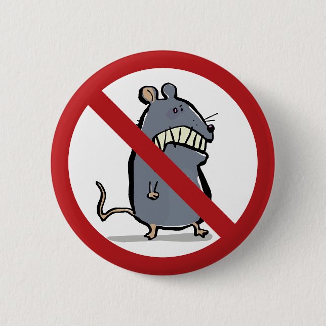 mad mouse: forbidden! 6 cm round badge (Front)