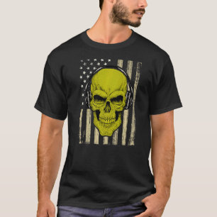 Mad Musical Skull Headphones House Tecno Party Mix T-Shirt