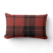 Mad Plaid Red Pillow