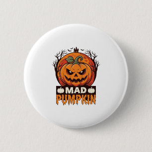 Mad Pumpkin Halloween Vintage Engraving Design_1 6 Cm Round Badge