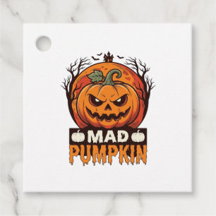 Mad Pumpkin Halloween Vintage Engraving Design_1 Favour Tags