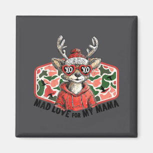 Mad Retro Love For My Mama Camo Deer Hunting Valen Magnet