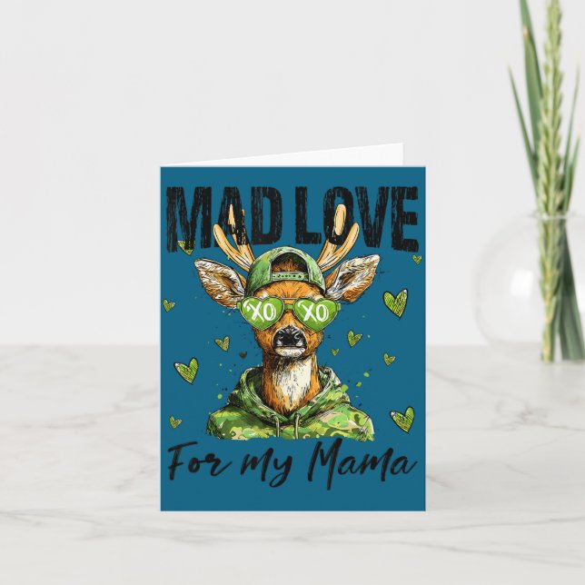 Mad Retro Love For My Mama Deer Hunting Boys Valen Card (Front)