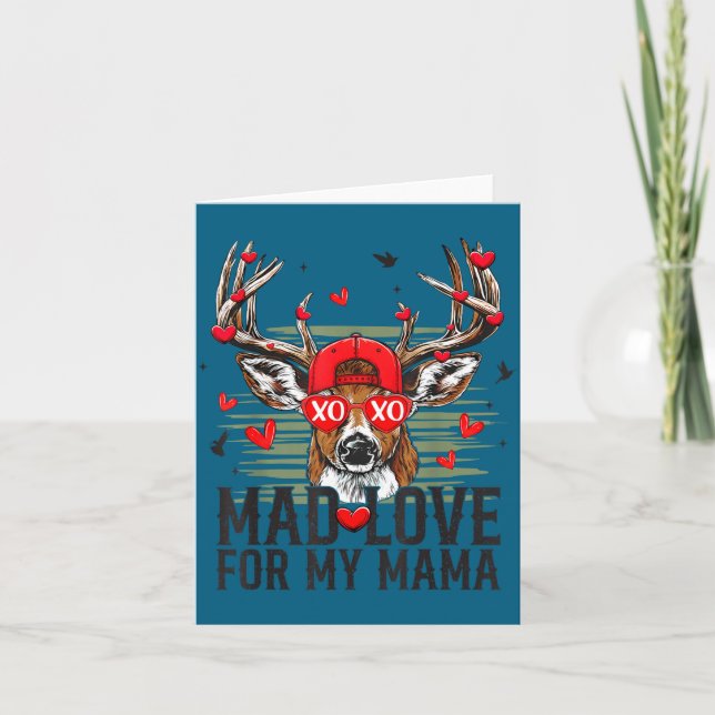 Mad Retro Love For My Mama Deer Hunting Happy Vale Card (Front)