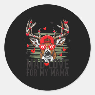Mad Retro Love For My Mama Deer Hunting Happy Vale Classic Round Sticker