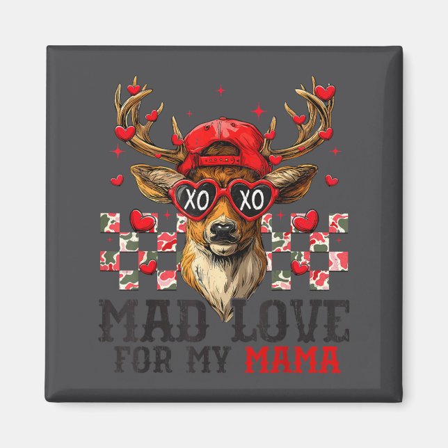 Mad Retro Love For My Mama Deer Hunting Happy Vale Magnet (Front)