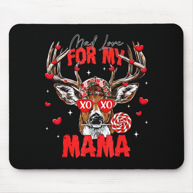 Mad Retro Love For My Mama Deer Hunting Happy Vale Mouse Pad (Front)