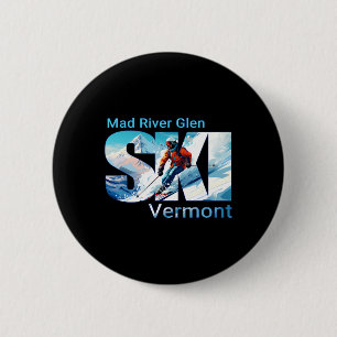 Mad River Glen Cool Skiing Vacation Ski Outdoor Sk 6 Cm Round Badge