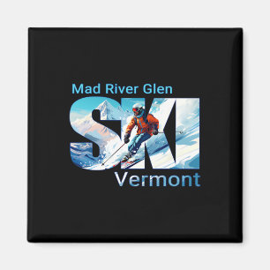 Mad River Glen Cool Skiing Vacation Ski Outdoor Sk Magnet