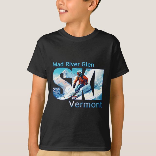 Mad River Glen Cool Skiing Vacation Ski Outdoor Sk T-Shirt (Front)