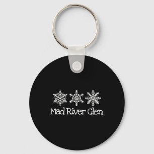 Mad River Glen Vermont Ski Skier Skiing Snowflakes Key Ring