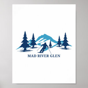 Mad River Glen Vermont Skiing Ski Snowboarding In  Poster