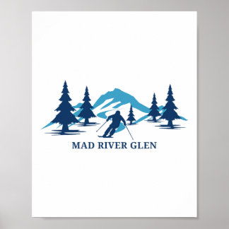 Mad River Glen Vermont Skiing Ski Snowboarding In  Poster