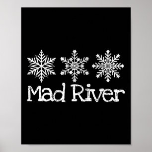 Mad River Mountain Ohio Ski Skiier Skiing Snowflak Poster