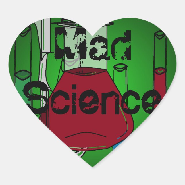 Mad Science Beakers Test Tubes Solutions Heart Sticker (Front)