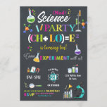 Mad Science Birthday Party Chalkboard Girl Invitation<br><div class="desc">Personalise this awesome science party invitation with your child's name, age and party details easily and quickly, simply press the customise it button to further re-arrange and format the style and placement of the text. Some of the images can be moved around to accommodate your party details. (c) The Happy...</div>