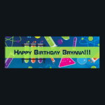 Mad Science Birthday Party Custom Banner Poster<br><div class="desc">Mad Science Birthday Party Custom Banner. Customise with any text.</div>