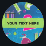 Mad Science Birthday Party Fun Favour Stickers<br><div class="desc">Mad Science Birthday Party Fun Favour Stickers. Customise with any text. Matching items available.</div>