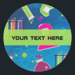 Mad Science Birthday Party Fun Favour Stickers<br><div class="desc">Mad Science Birthday Party Fun Favour Stickers. Customise with any text. Matching items available.</div>