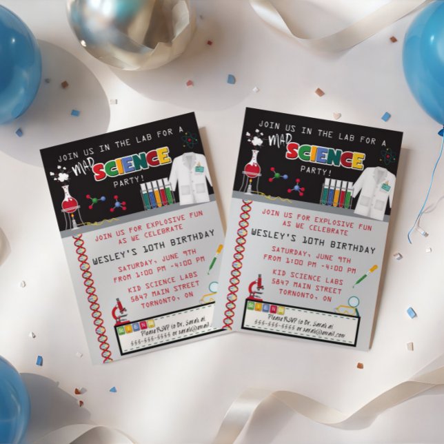 Mad Science Birthday Party Invitation (Creator Uploaded)