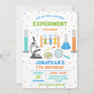 Mad Science Experiment Birthday Party Invitation