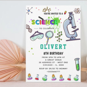 Mad Science Party Birthday Invitation